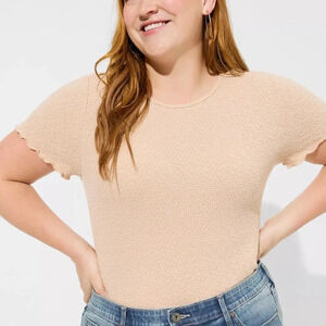 TORRID Textured Crepe Jersey Crew Neck Tee